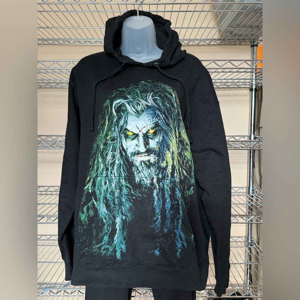 Men's Black Graphic Hoodie with Bold Design